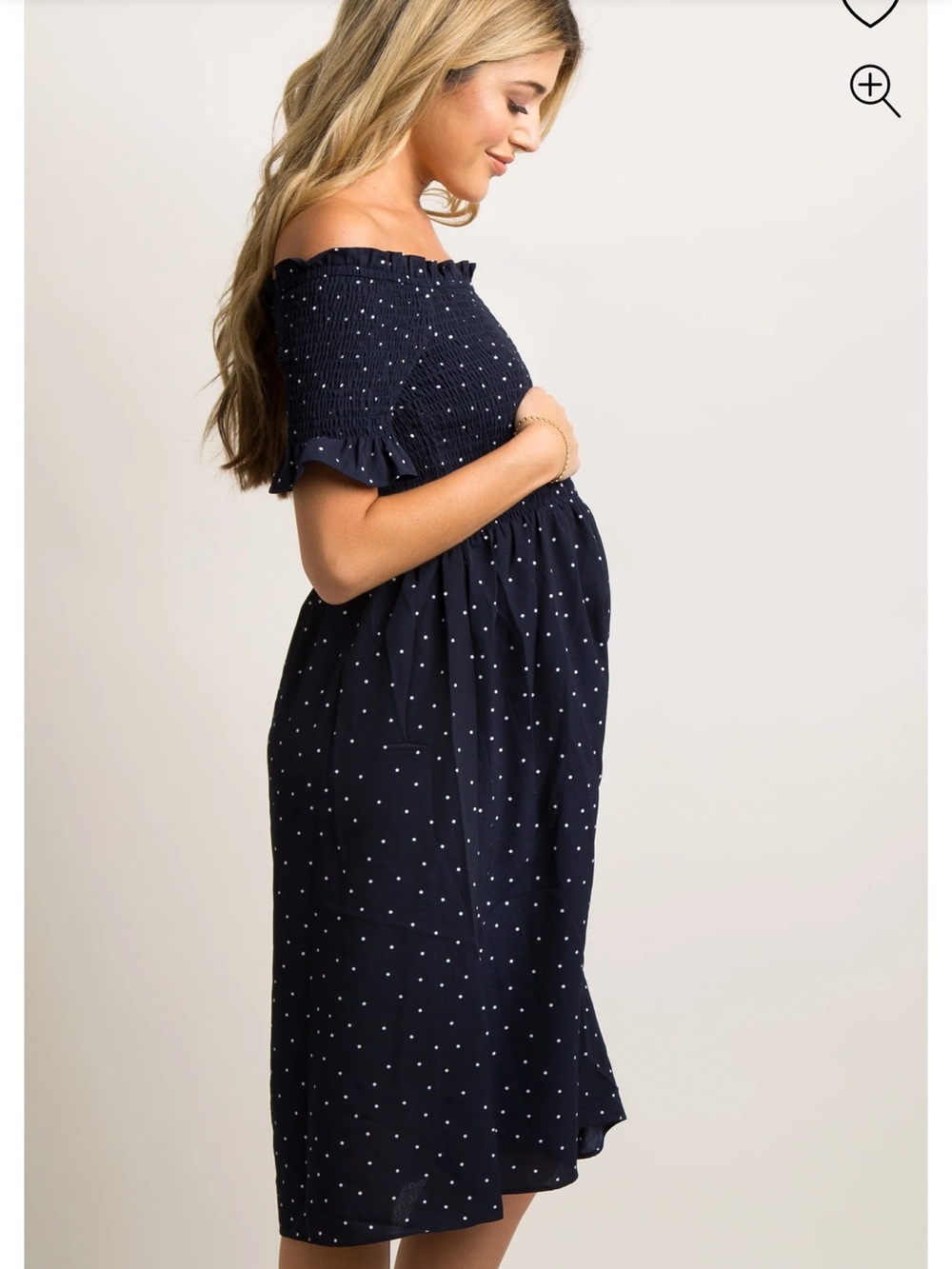 Pinkblush polka dot off the shoulder dress